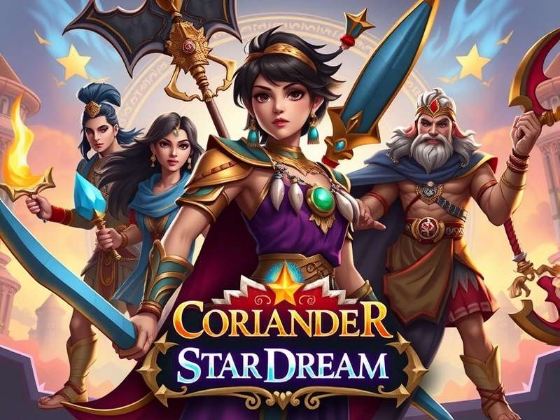 Coriander Star Dream character lineup featuring Indian-inspired fantasy heroes